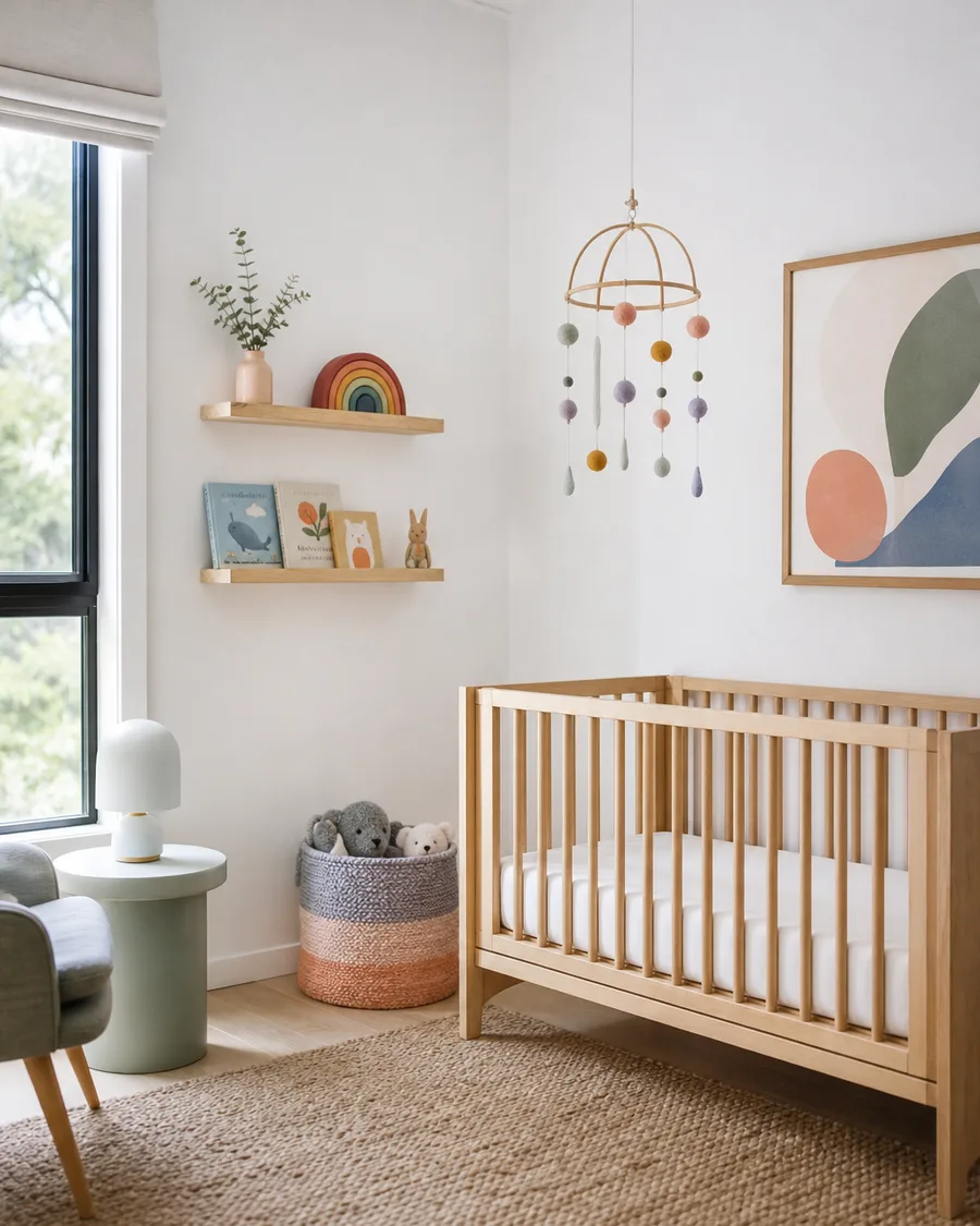 A calm, naturally lit nursery